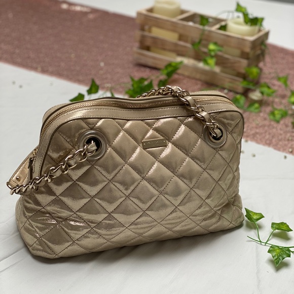 kate spade Handbags - 💯 Authentic Kate Spade - Y2K Vintage Gold Shimmer Puffer Purse